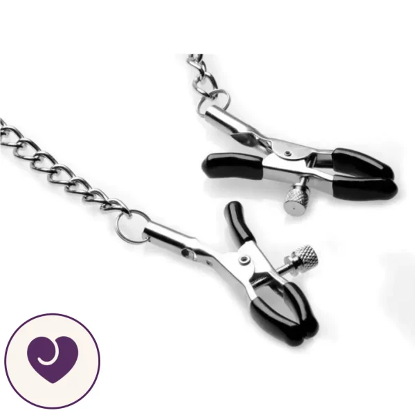 Silicone Ball Gag and Adjustable Nipple Clamp Set
