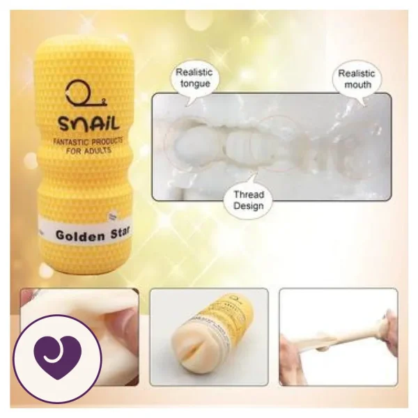 Snail Golden Star Pocket Masturbator Cup with Oral Texture