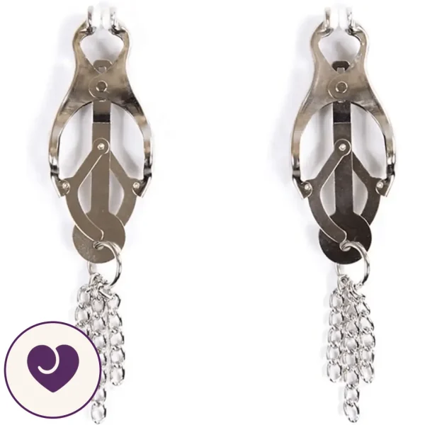 Stainless Steel Chained Nipple Clamps with Silicone Heads