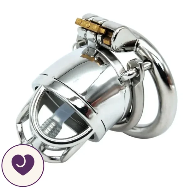 Stainless Steel Chastity Cage with Catheter