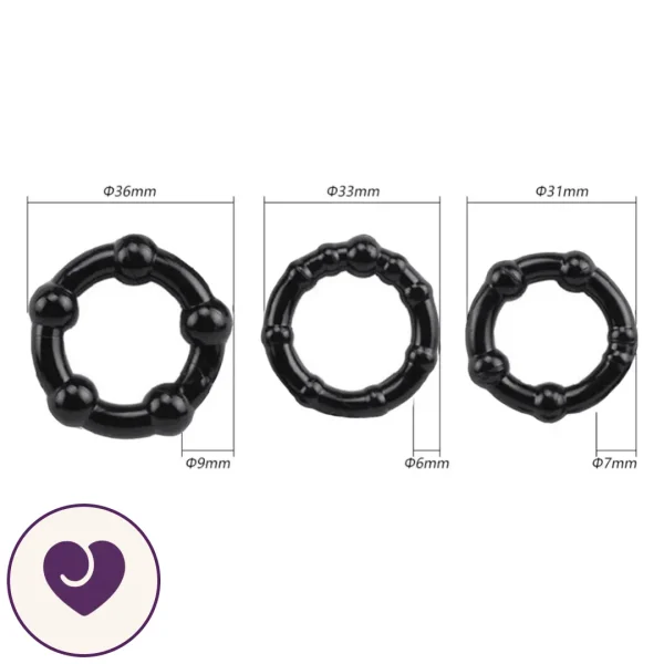 StayHard Beaded Cock Ring Trio
