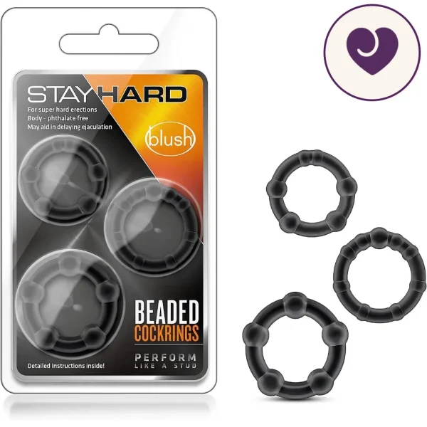 StayHard Beaded Cock Ring Trio