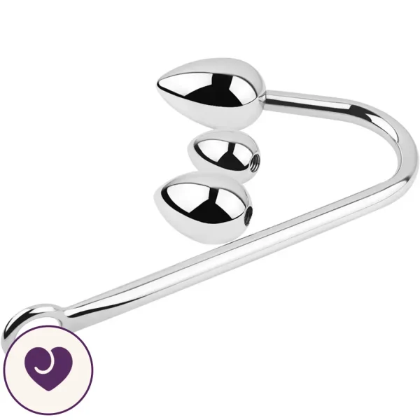 Steel Bondage Anal Hook with Three Plug Heads