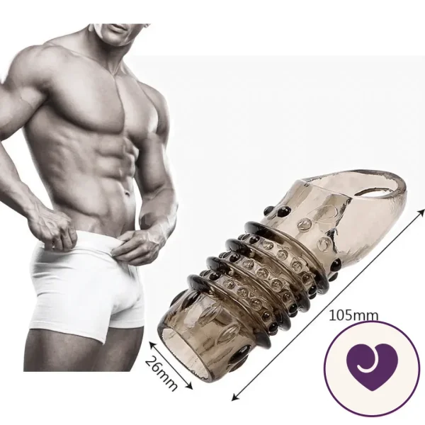 SteelGrip Textured Penis Sleeve with Cock Ring