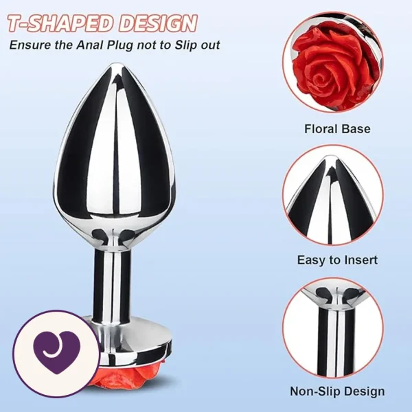 Sumertime Stainless Steel Rose Butt Plug Set