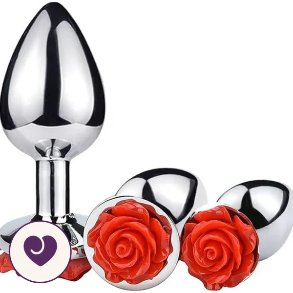 Sumertime Stainless Steel Rose Butt Plug Set