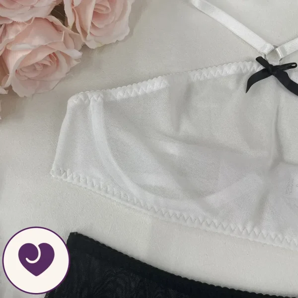 Three-Piece Mesh Halter Garter Lingerie Set