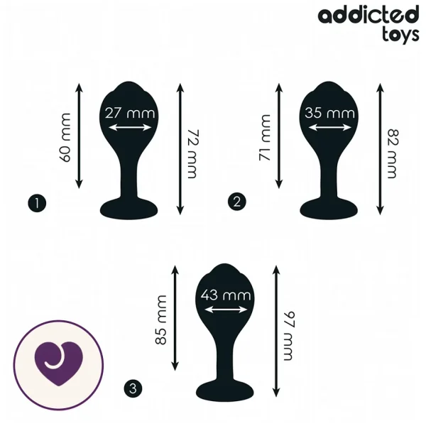 Three-Size Jewel Base Butt Plug Set