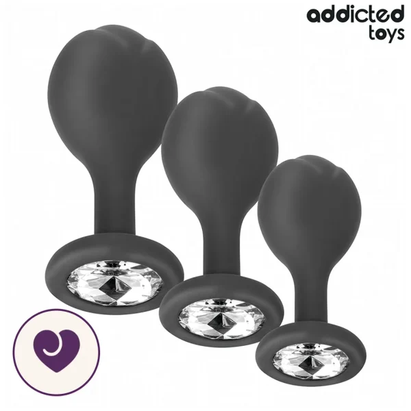 Three-Size Jewel Base Butt Plug Set