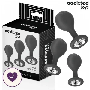 Three-Size Jewel Base Butt Plug Set