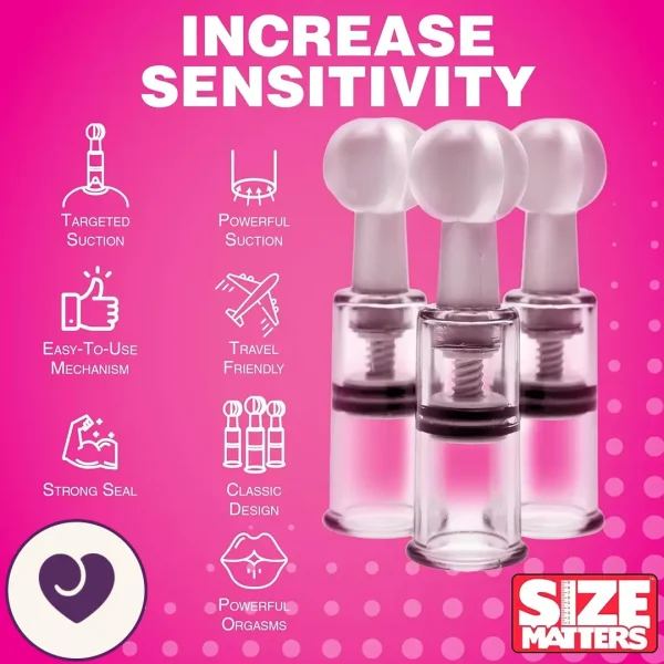 Twist Suction Nipple and Clitoral Suckers, Pack of 2