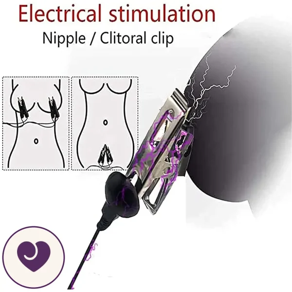 VibeShock Steel Nipple Clamps with Electro Controller