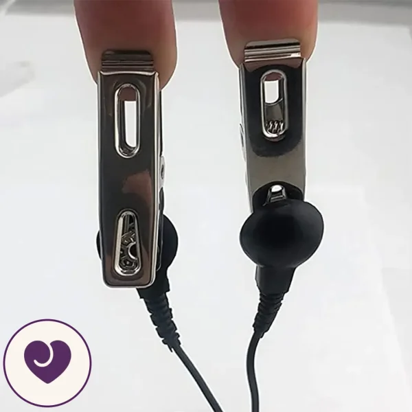 VibeShock Steel Nipple Clamps with Electro Controller
