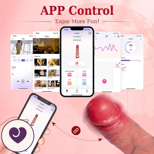 Vibrating Silicone Penis Sleeve with App Control