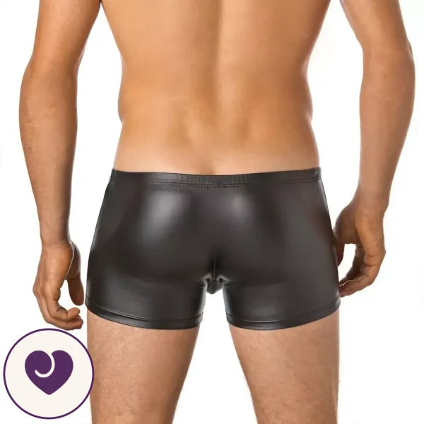 Viper Men's Black Leather-Look Snap-Front Boxers