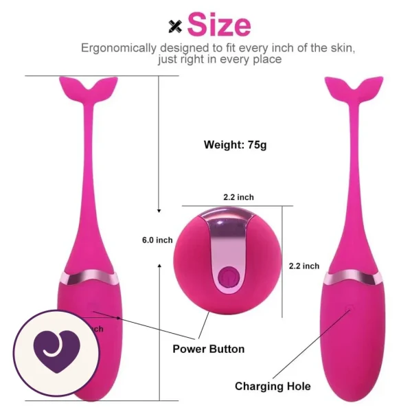 Wireless Remote Egg Vibrator With Dolphin Tail