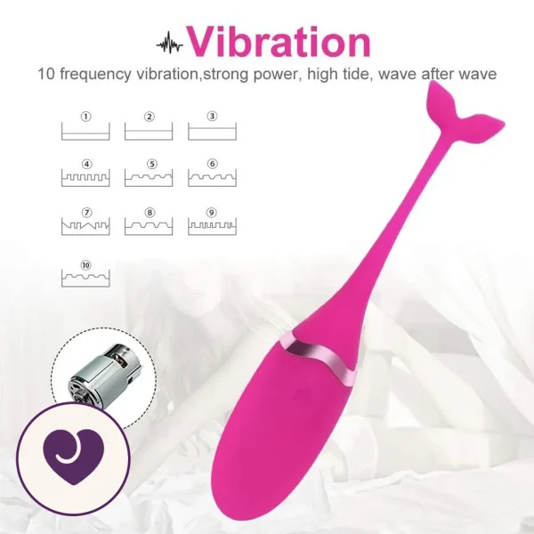 Wireless Remote Egg Vibrator With Dolphin Tail