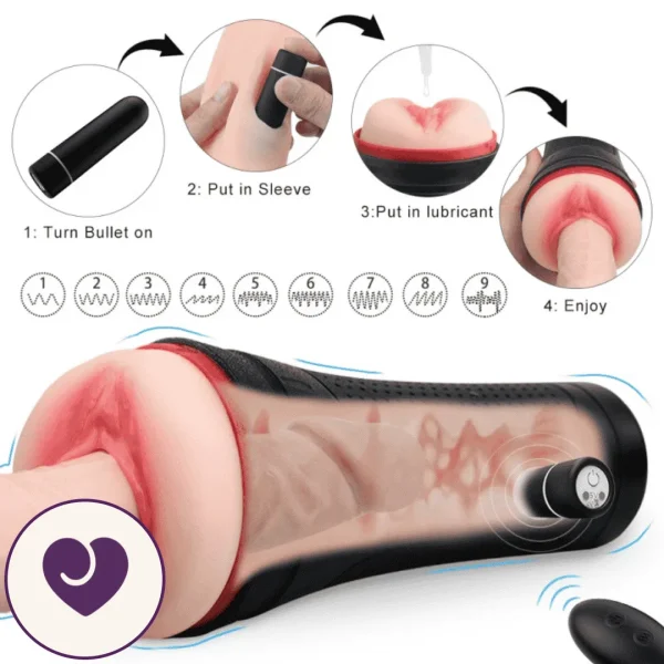 Wireless Remote Textured Stroker Cup for Men