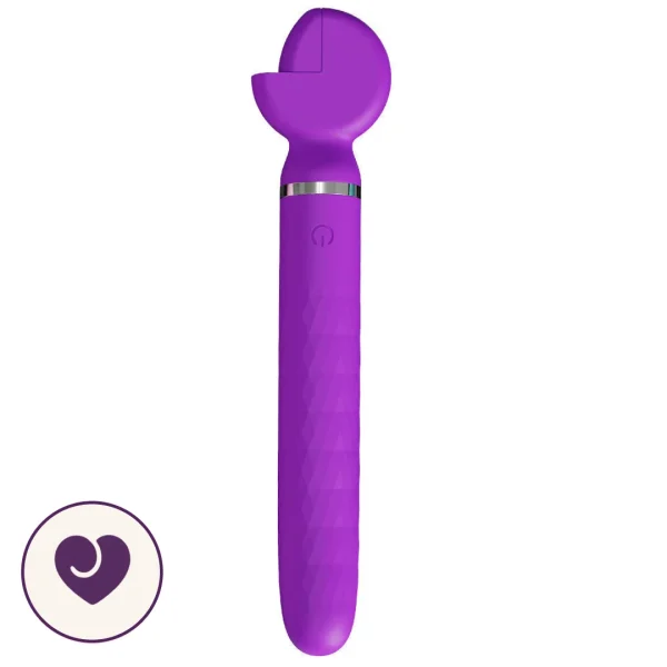Wrench-Shaped Thrusting Wand Vibrator with Ridged Shaft