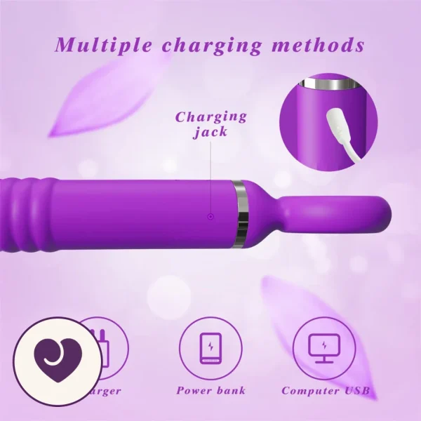 Wrench-Shaped Thrusting Wand Vibrator with Ridged Shaft