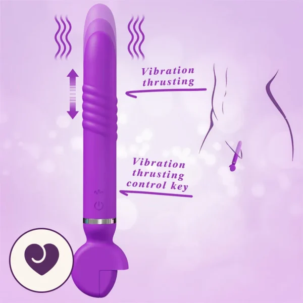 Wrench-Shaped Thrusting Wand Vibrator with Ridged Shaft